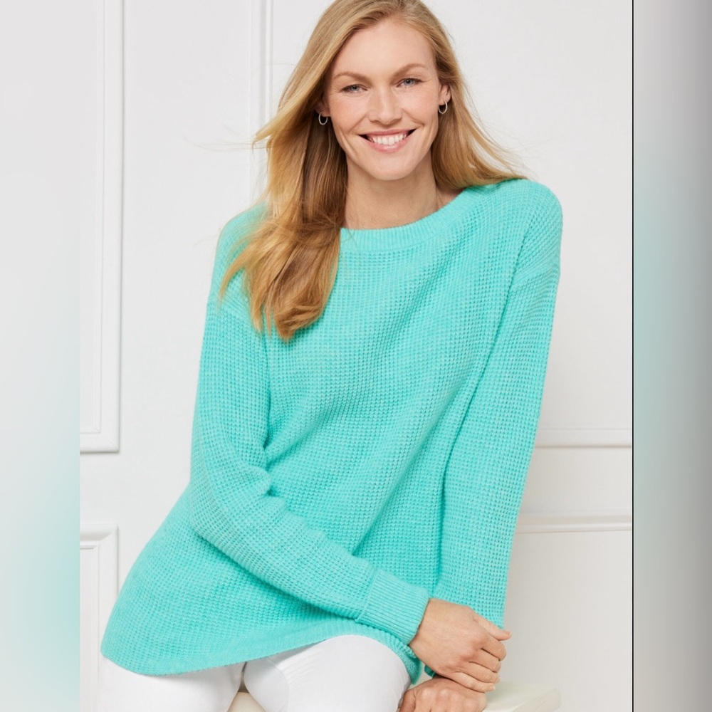 TALBOTS TEXTURED STITCH CUFF SLEEVE SWEATER NWT